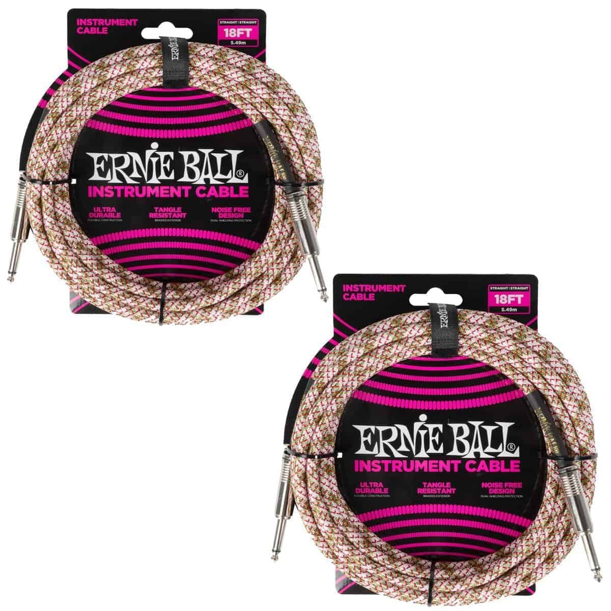 Set de Cables de Instrumento Trenzado Ernie Ball -Esmeralda