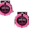 Set de Cables de Instrumento Trenzados Ernie Ball -Neon Pink