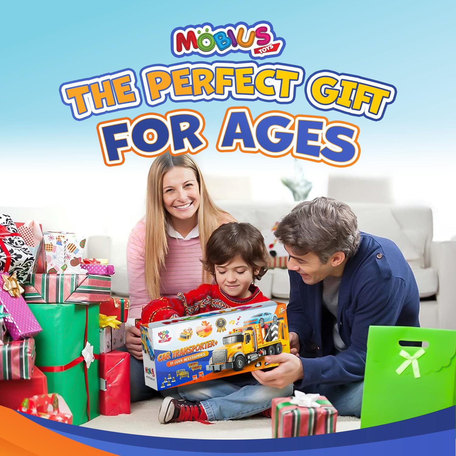 Juguete de Camión de Remolque con Coche de Carreras - - Imagen 8