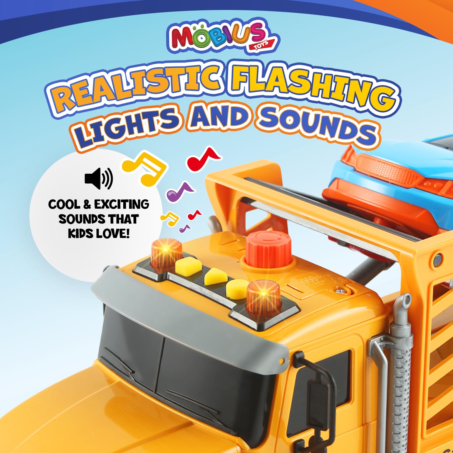 Juguete de Camión de Remolque con Coche de Carreras - - Imagen 4