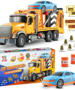 Juguete de Camión de Remolque con Coche de Carreras -