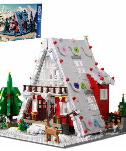 Casa de Cabaña Navideña con Árboles en el Bosque - Set de