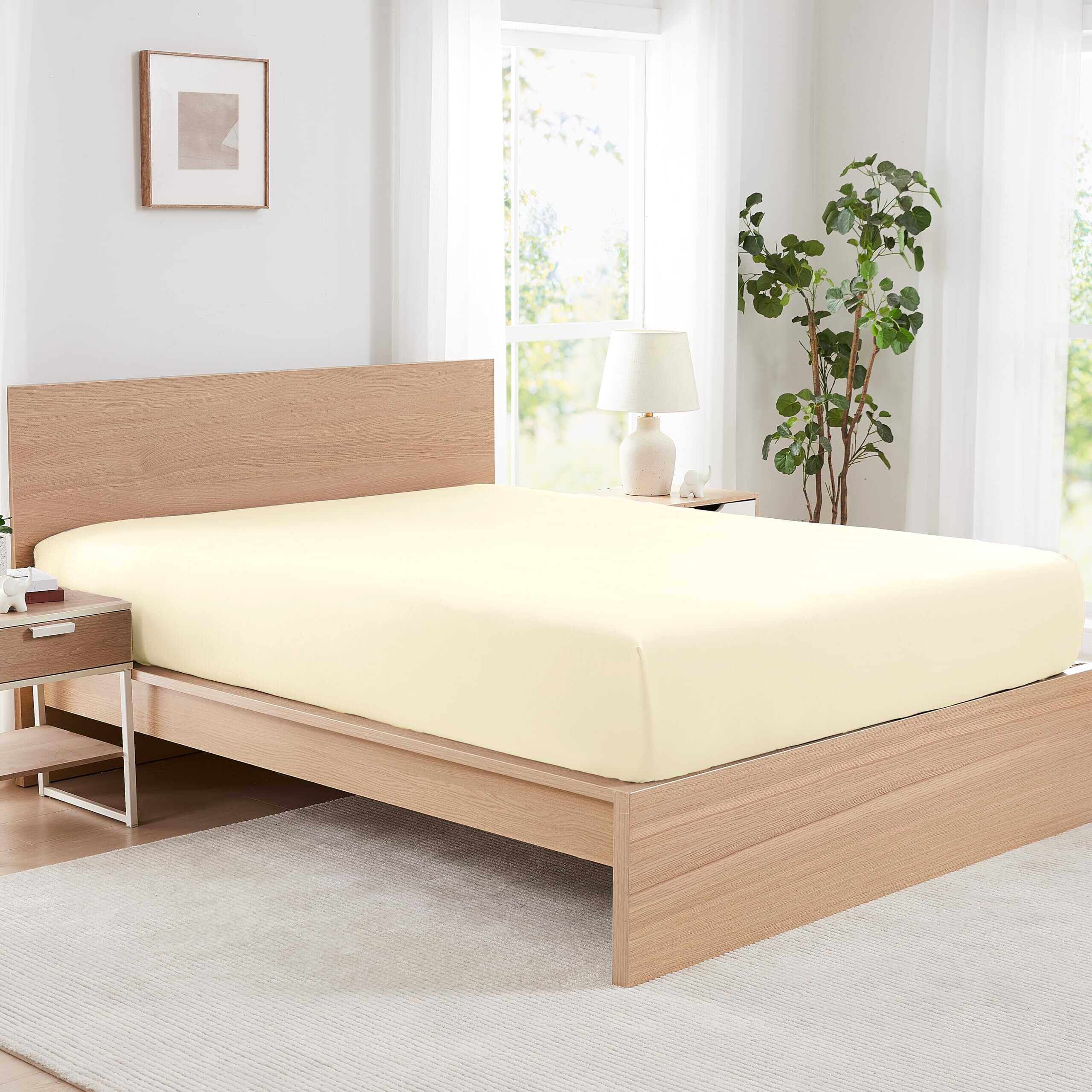 Juego de 2 Sábanas Ajustables para Cama King de California,