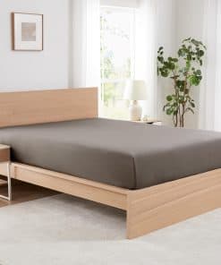 Juego de 2 sábanas ajustables tamaño -Taupe Oscuro