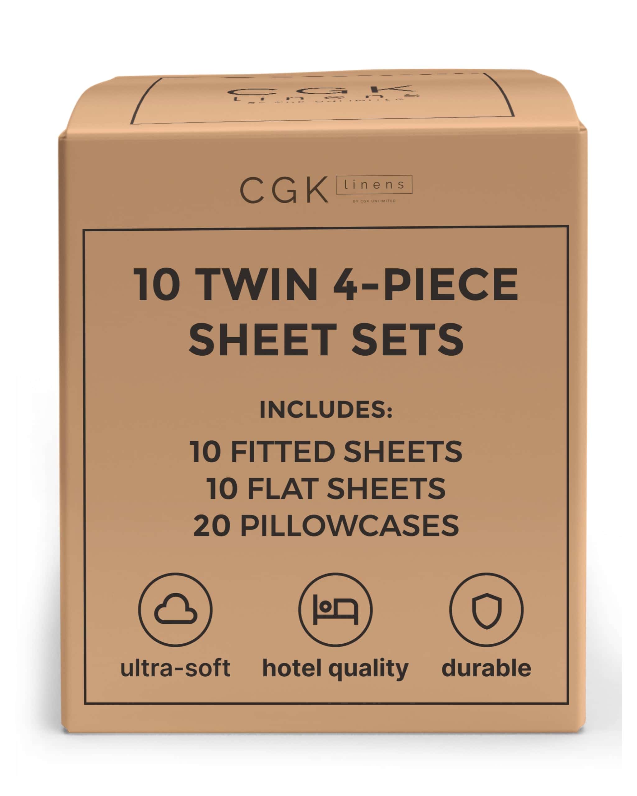 Paquete a granel de 10 Juegos de Sábanas - -Blanco