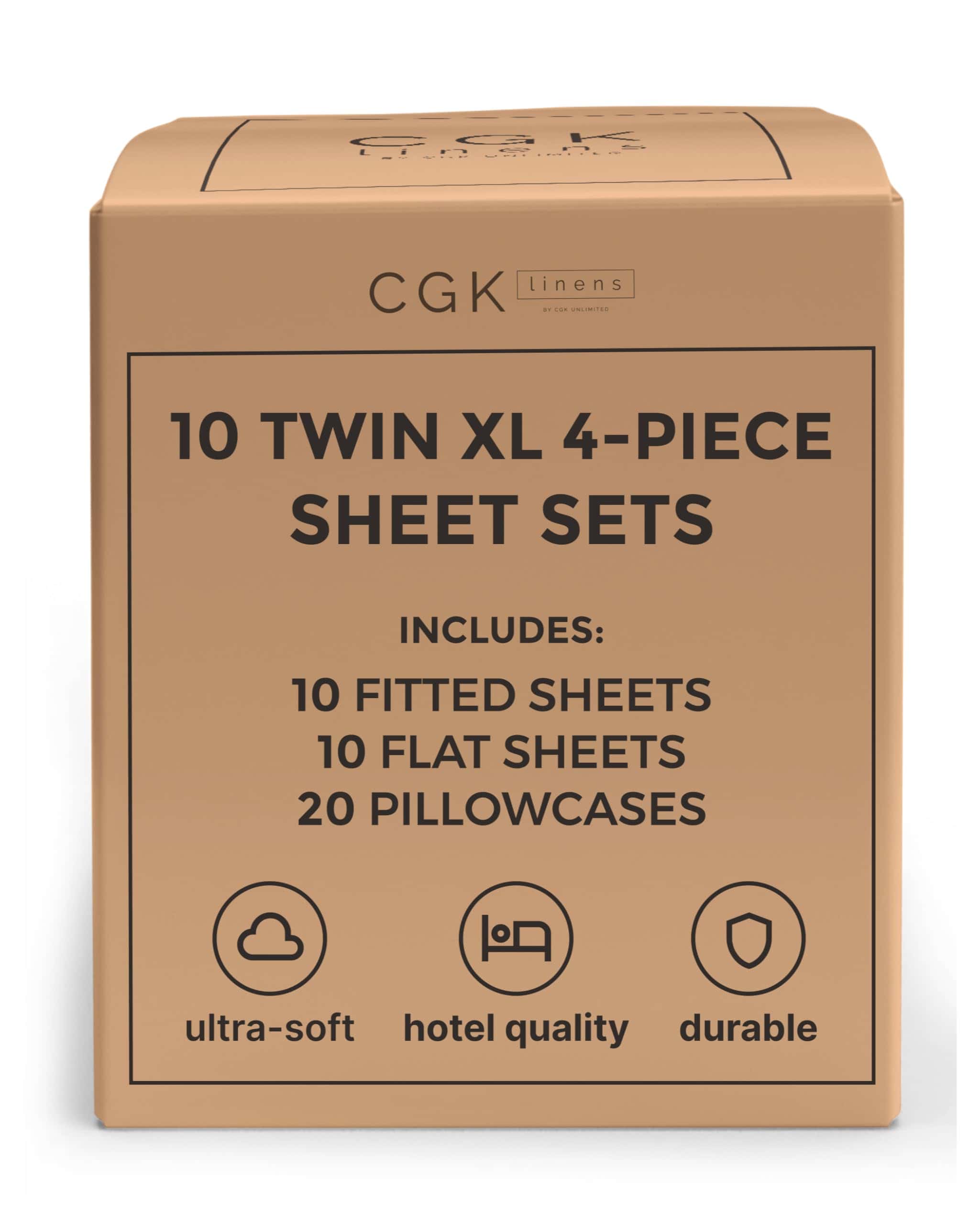 Paquete a granel de 10 juegos de sábanas - -Blanco