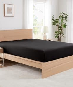 Juego de 2 Sábanas Ajustables de -Negro