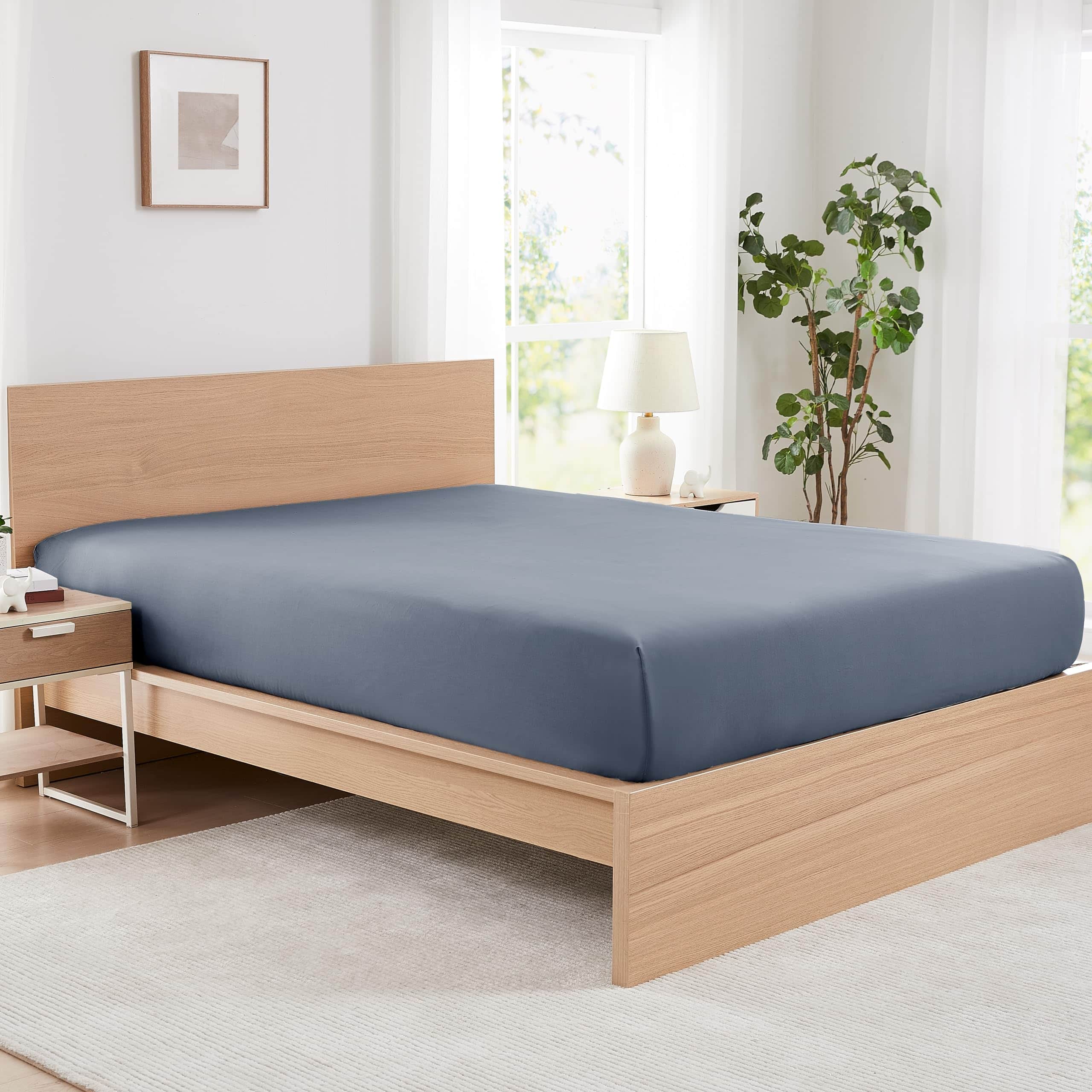 Juego de 2 Sábanas Ajustables Extra Profundas King Size,