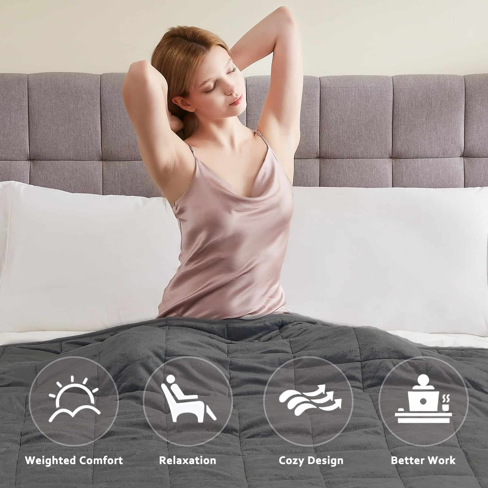 Manta Ponderada L'AGRATY - 48"x72" 15lbs Suave Transpirable - Imagen 4