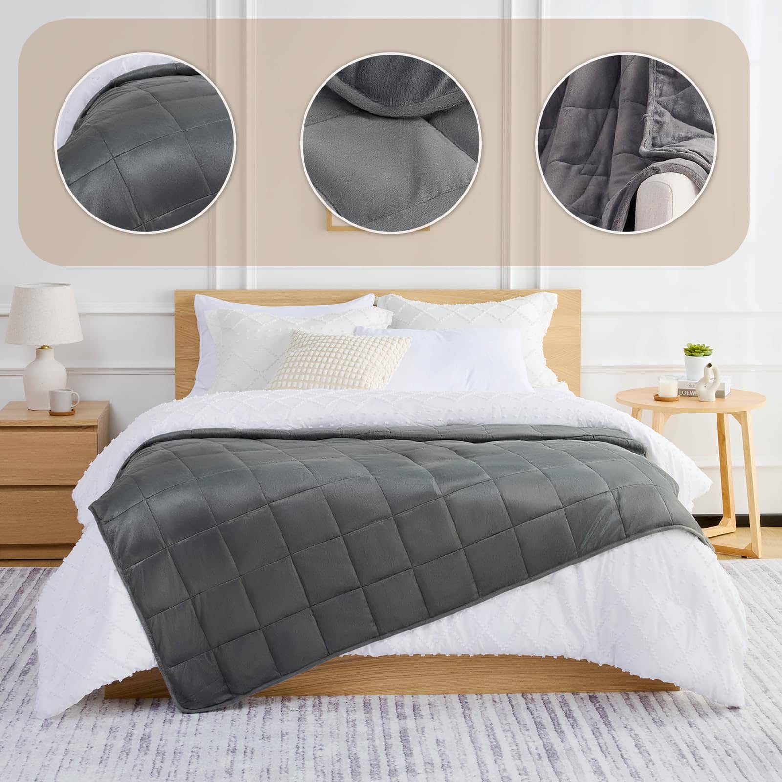 Manta Ponderada L'AGRATY - 48"x72" 15lbs Suave Transpirable - Imagen 3