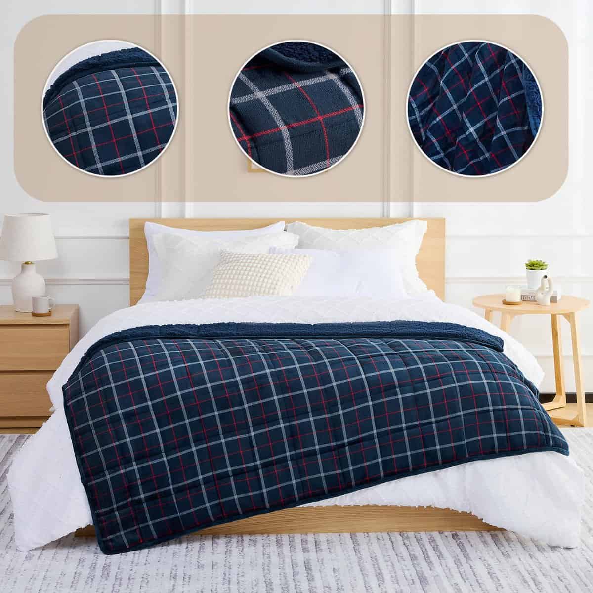 Manta ponderada L'AGRATY - 48"x72" 15lbs Manta -Rojo y Azul - Imagen 3