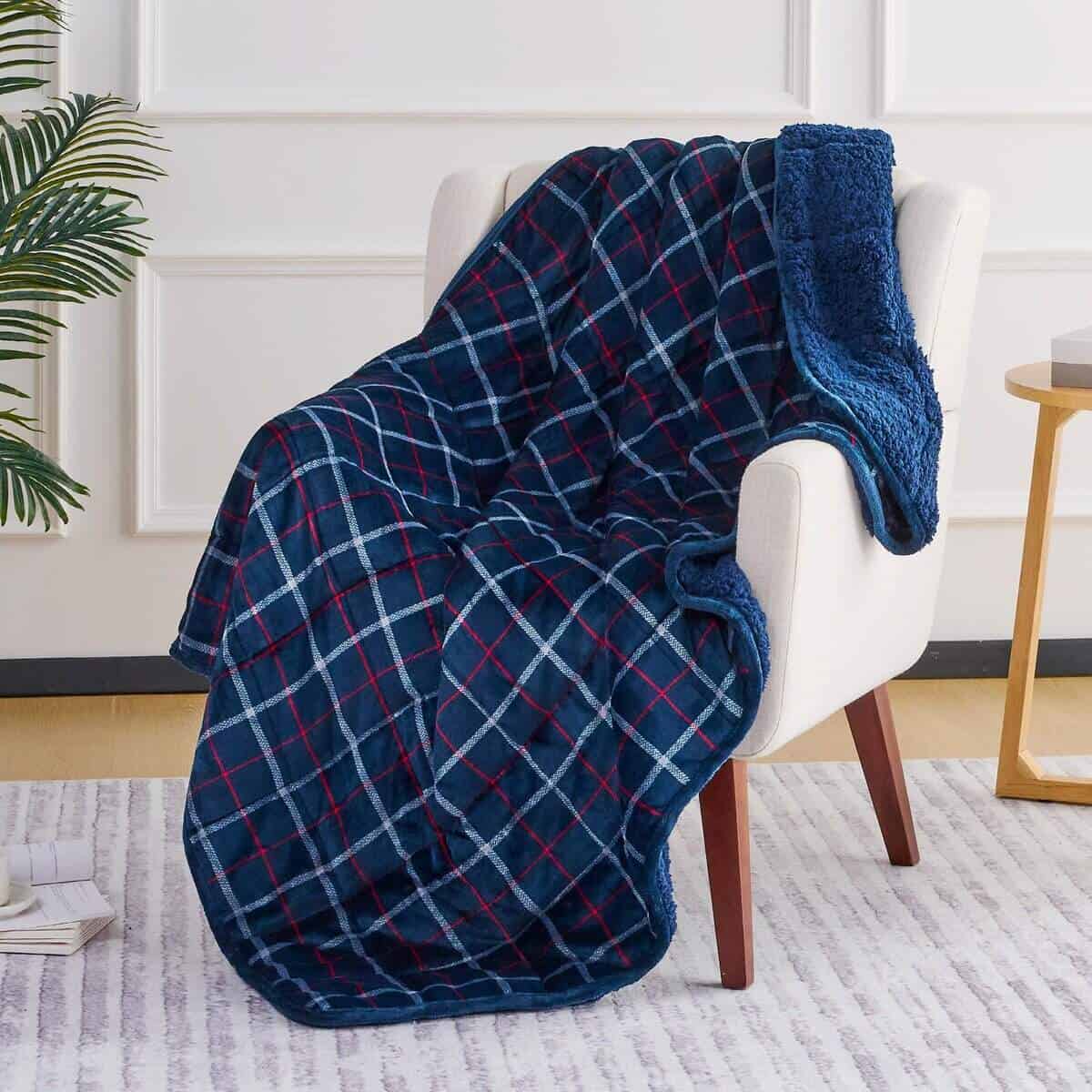 Manta ponderada L'AGRATY - 48"x72" 15lbs Manta -Rojo y Azul - Imagen 8