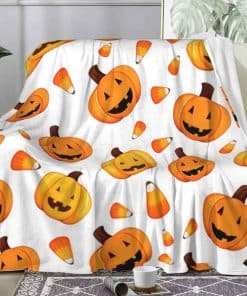 Cobija de Halloween Linda Manta Suave con Patrón de Maíz