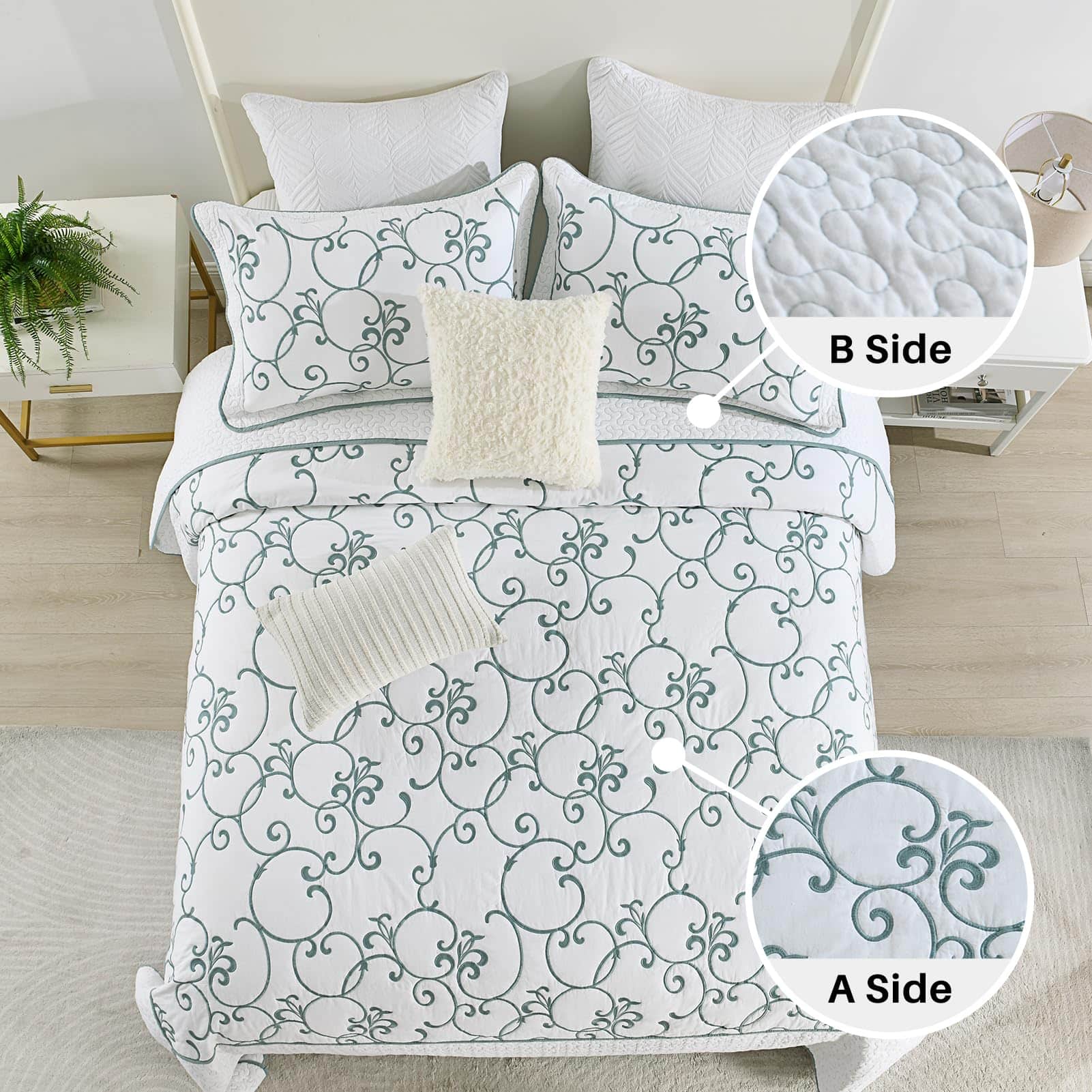 Colcha King Size extragrande FineStichery 128"x120" - 100% - Imagen 6