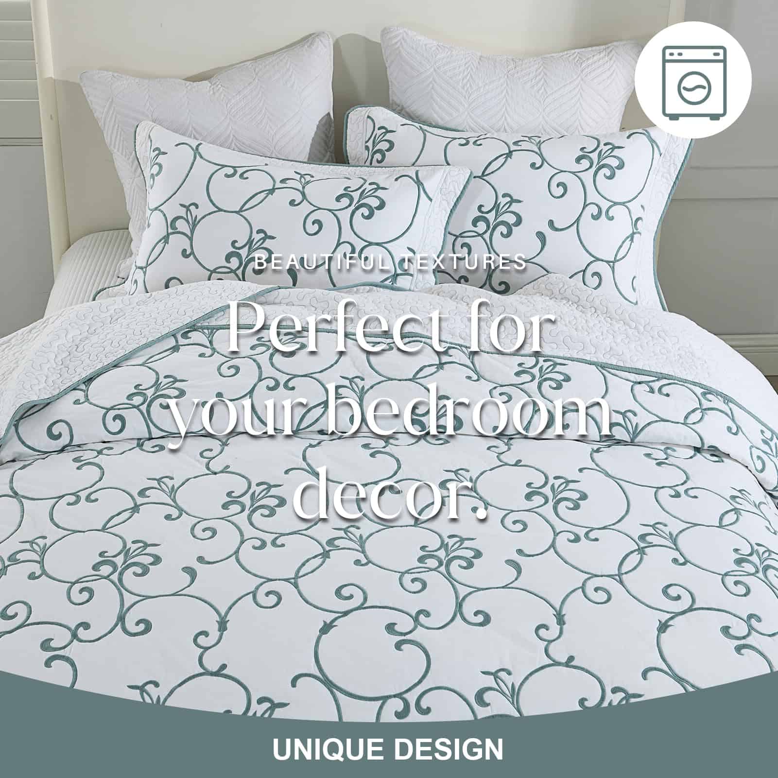 Colcha King Size extragrande FineStichery 128"x120" - 100% - Imagen 8