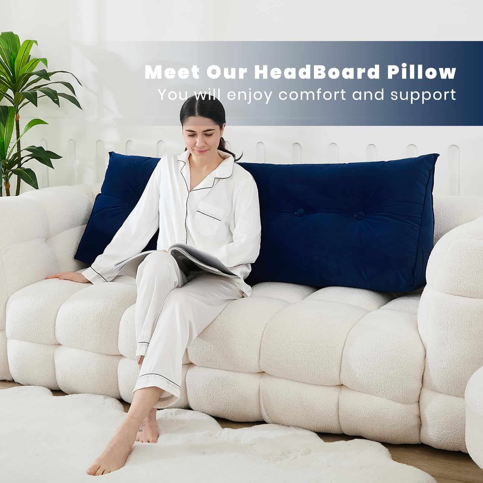 Cojín de Cabecera Zelladorra para Cama, -Azul Marino - Imagen 7