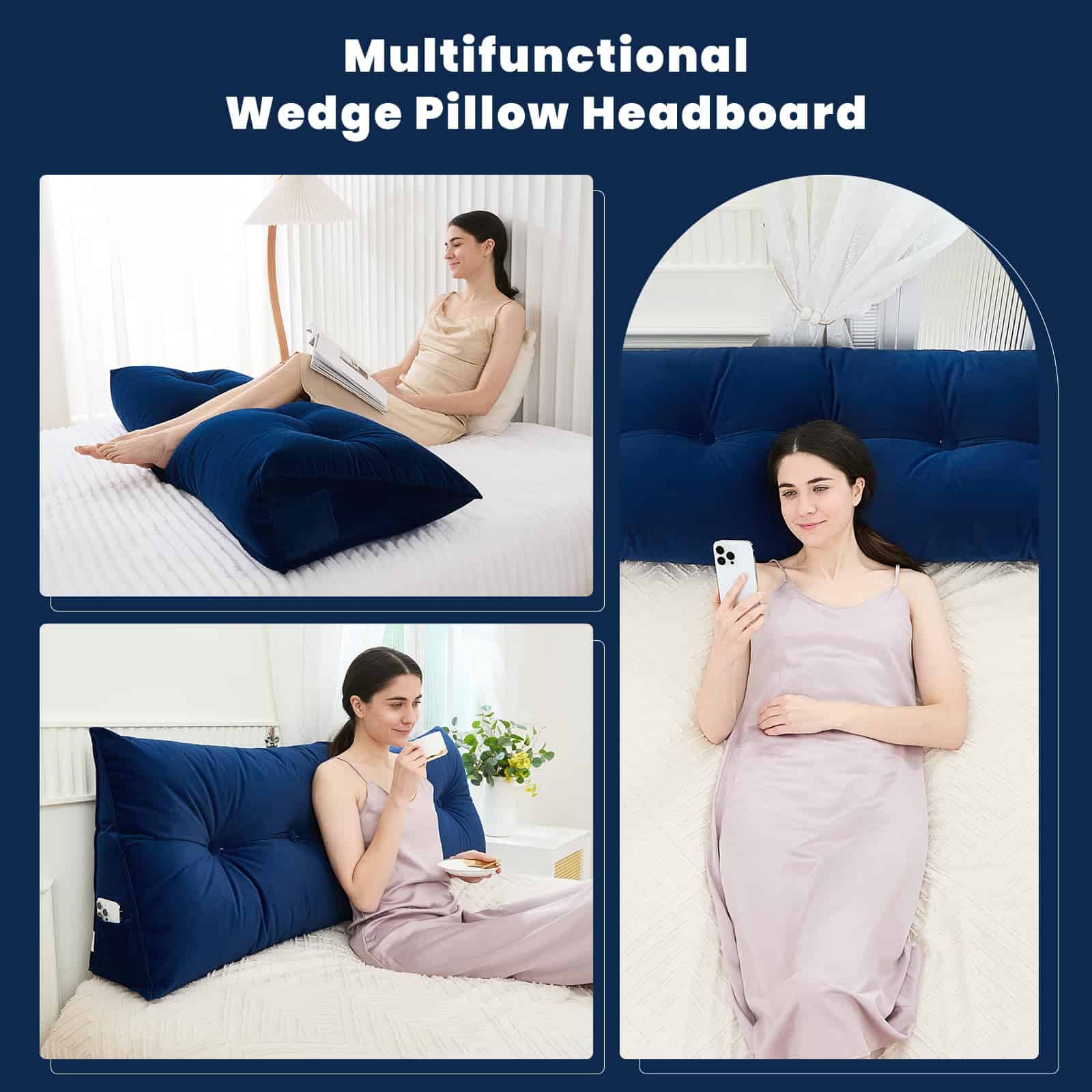 Cojín de Cabecera Zelladorra para Cama, -Azul Marino - Imagen 8