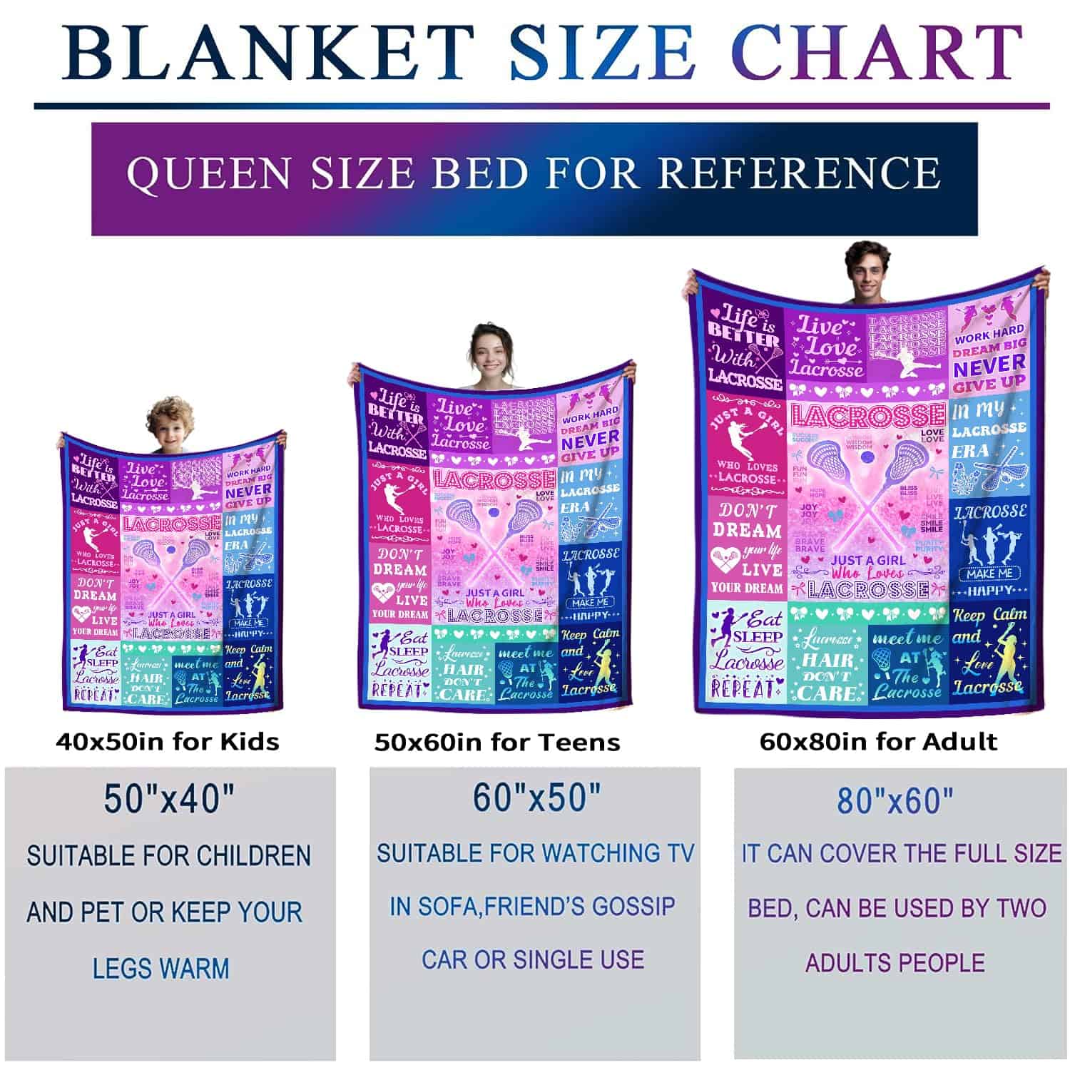 Manta de Lacrosse Regalos para Niños Niñas al Aire Libre - Imagen 8