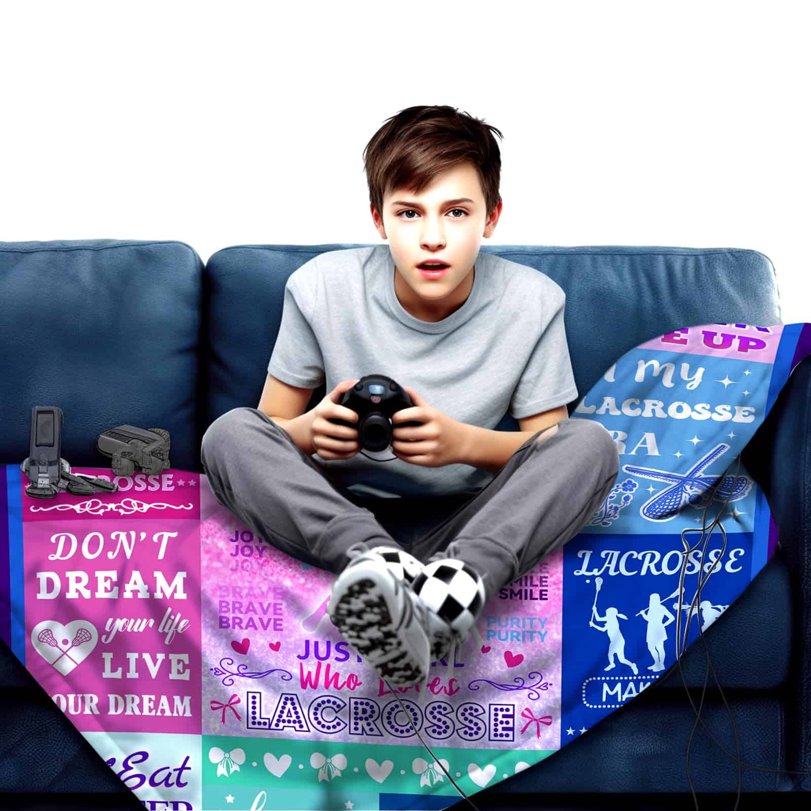 Manta de Lacrosse Regalos para Niños Niñas al Aire Libre - Imagen 4