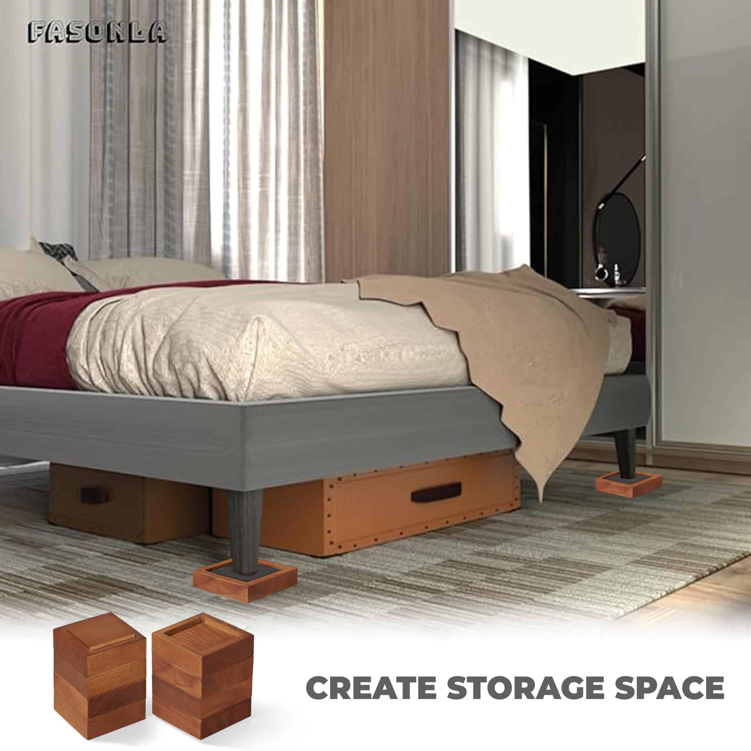 Elevadores de Cama y Muebles (Set de 8 - Altura 1") Se - Imagen 7