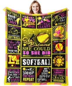 Manta de Softball Regalos para Niñas Mujeres Manta de