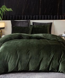 Juego de Funda nórdica de Terciopelo Ivellow Queen Verde
