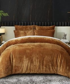 Juego de Edredón de Terciopelo Crushed Ivellow para Cama