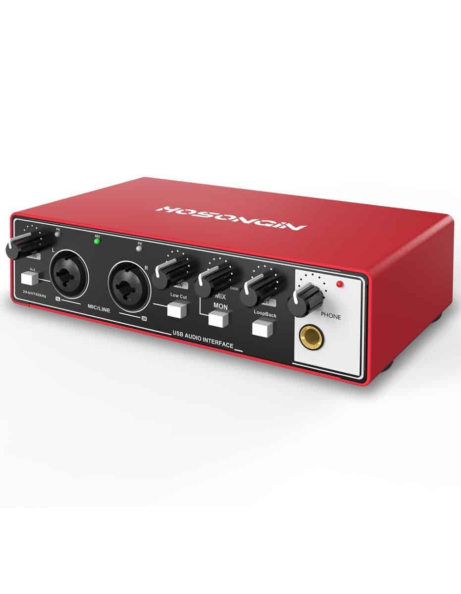 Interfaz de Audio USB HOSONGIN 2i2 para -Rojo