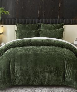 Juego de edredón de terciopelo aplastado Ivellow King