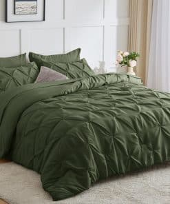 CozyLux Juego de Edredón Verde Oliva para Cama Matrimonial
