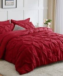 Juego de Edredón CozyLux Rojo Queen - 7 Piezas Edredón
