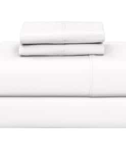 Juego de sábanas 100% algodón RUVANTI Twin -Blanco lechoso