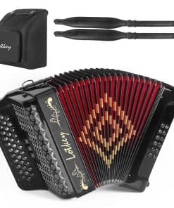 Acordeón de Botones Diatónico Lotkey de -Negro