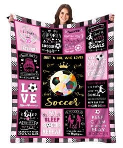 Manta de Soccer Regalos para Niñas Mujeres Ultra Suave