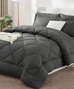 Set de Edredón CozyLux California King con Sábanas Gris