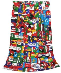 Manta de tiro World Map Countryball Polandball de franela