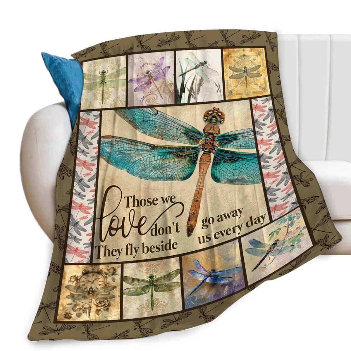 Manta con Estampado de Libélulas Regalos de Mantas