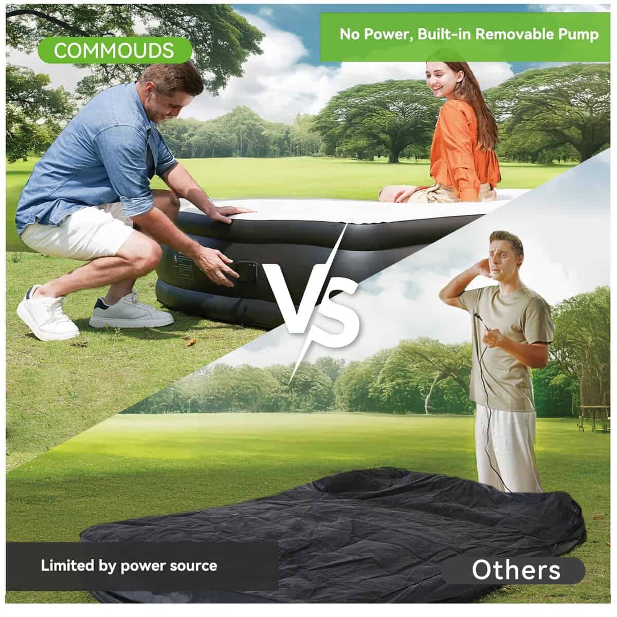 Colchón de Aire COMMOUDS Twin con Bomba Desmontable - Imagen 3