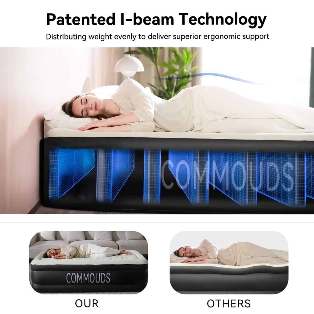 Colchón de Aire COMMOUDS Twin con Bomba Desmontable - Imagen 5