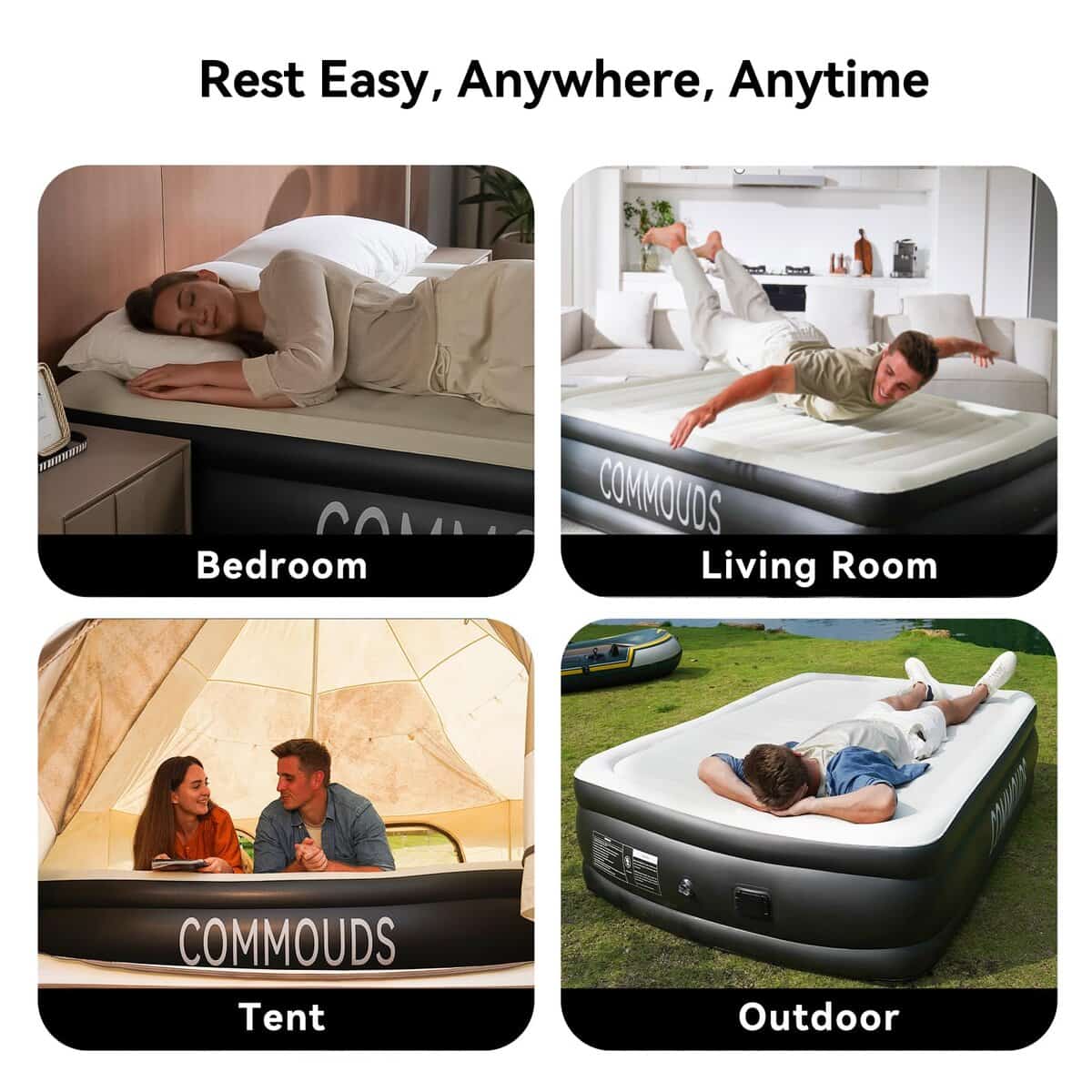 Colchón de Aire COMMOUDS Twin con Bomba Desmontable - Imagen 8