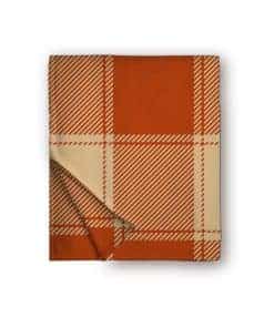 Manta de franela súper suave en tonos naranja y marrón,