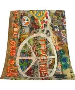 Manta de Felpa Rectangle Peace Sign Graffiti All You Need