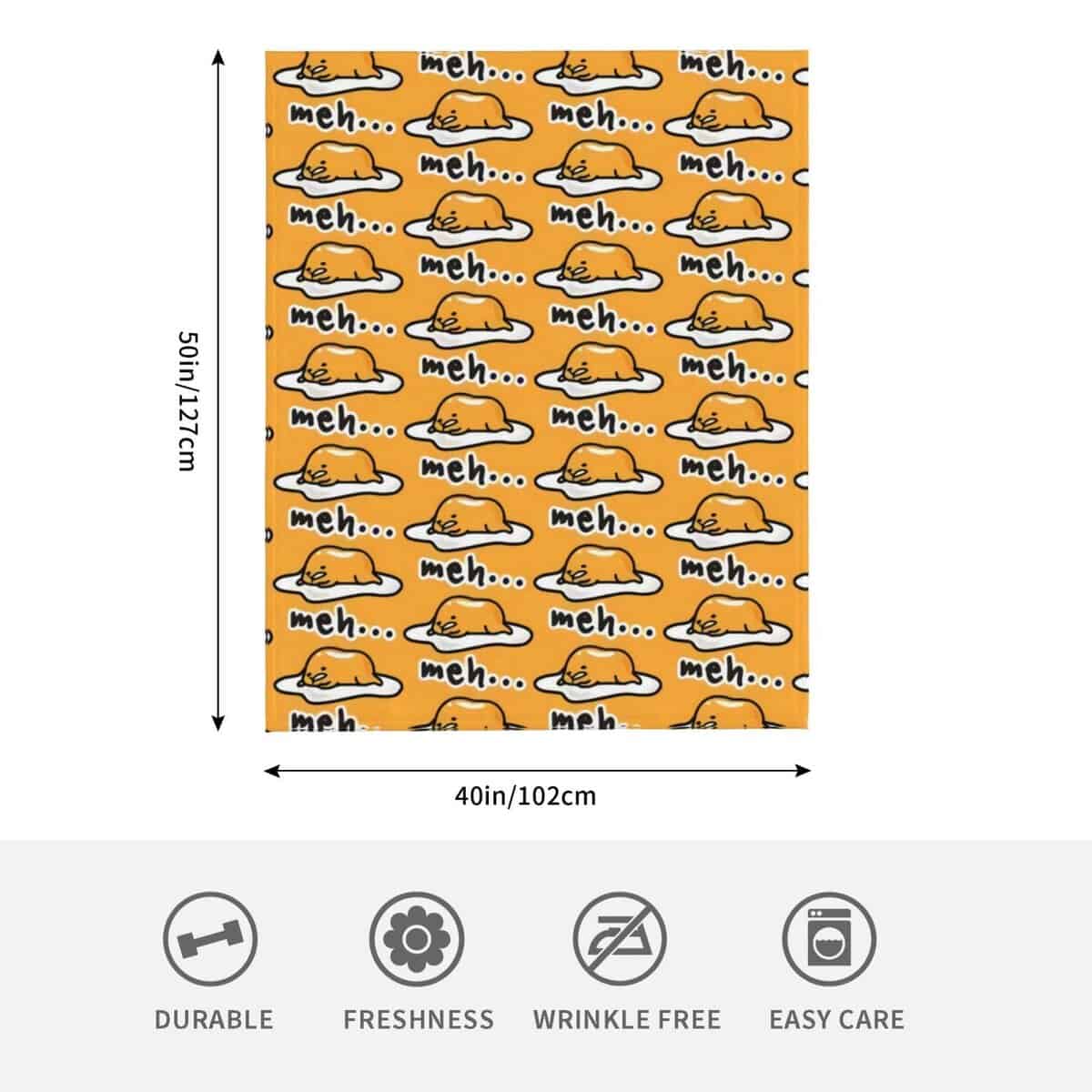 Manta de lana polar Gudetama Cute para sofá silla cama - Imagen 5