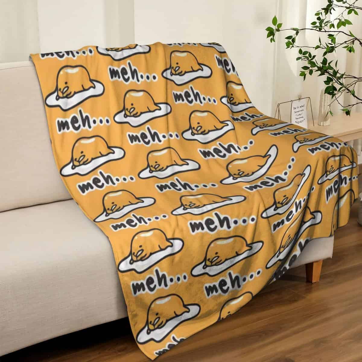 Manta de lana polar Gudetama Cute para sofá silla cama - Imagen 8