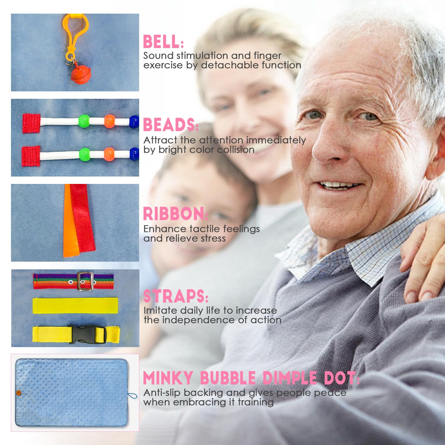 Manta de Fidget para Adultos con Demencia, Actividades para - Imagen 7