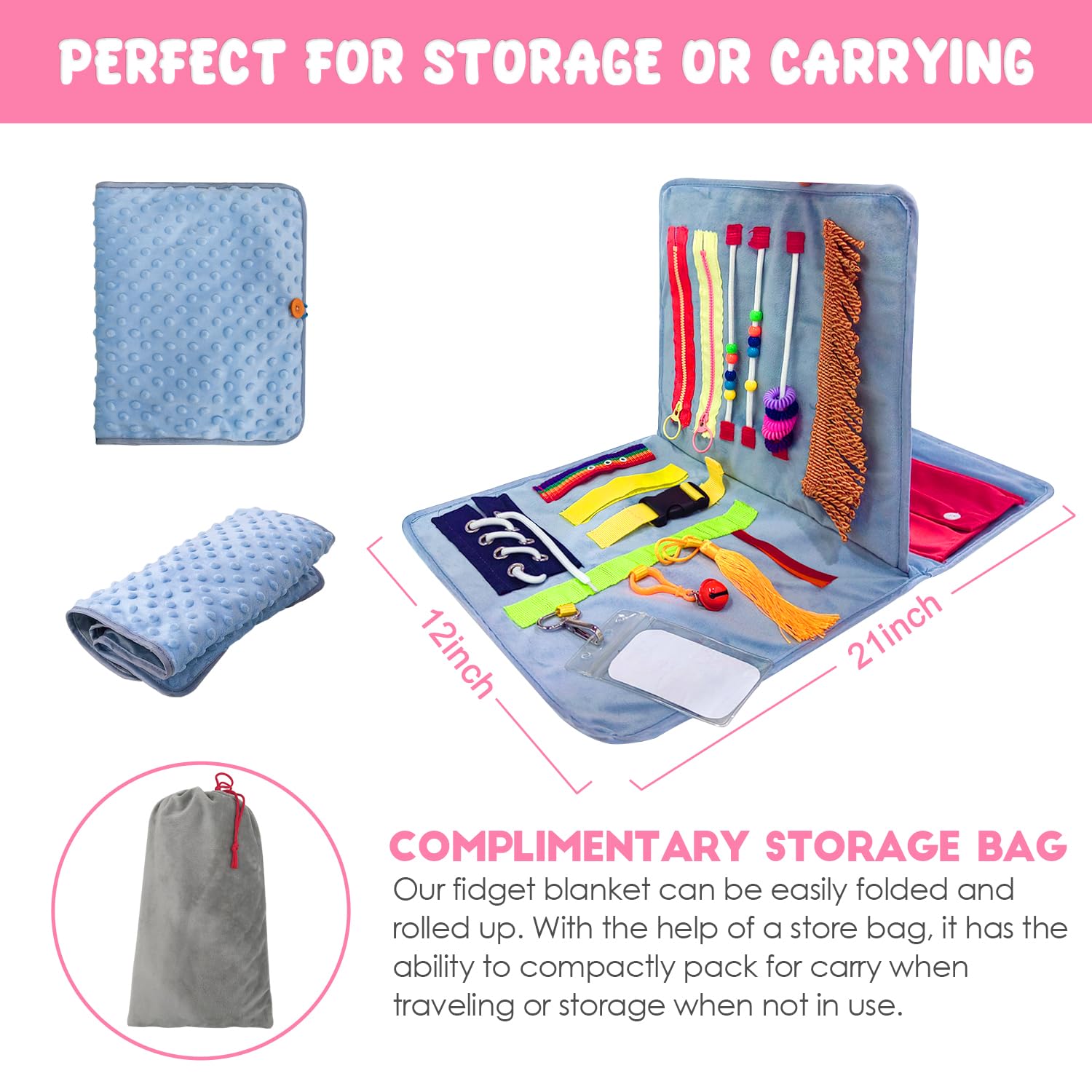 Manta de Fidget para Adultos con Demencia, Actividades para - Imagen 8