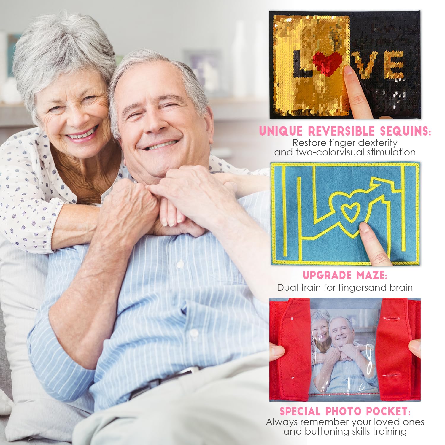 Manta de Fidget para Adultos con Demencia, Actividades para - Imagen 6