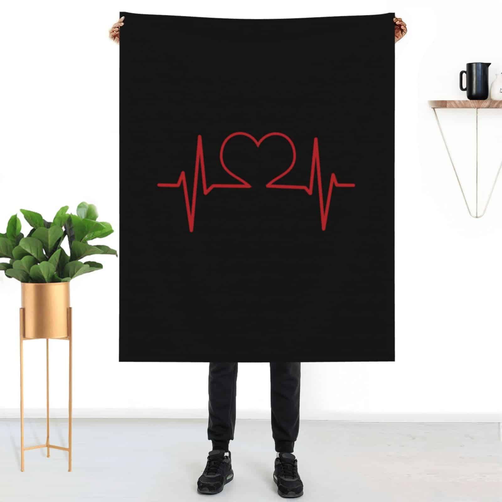 Manta de Franela Enfermera y Corazón EKG para Sofá Silla - Imagen 9