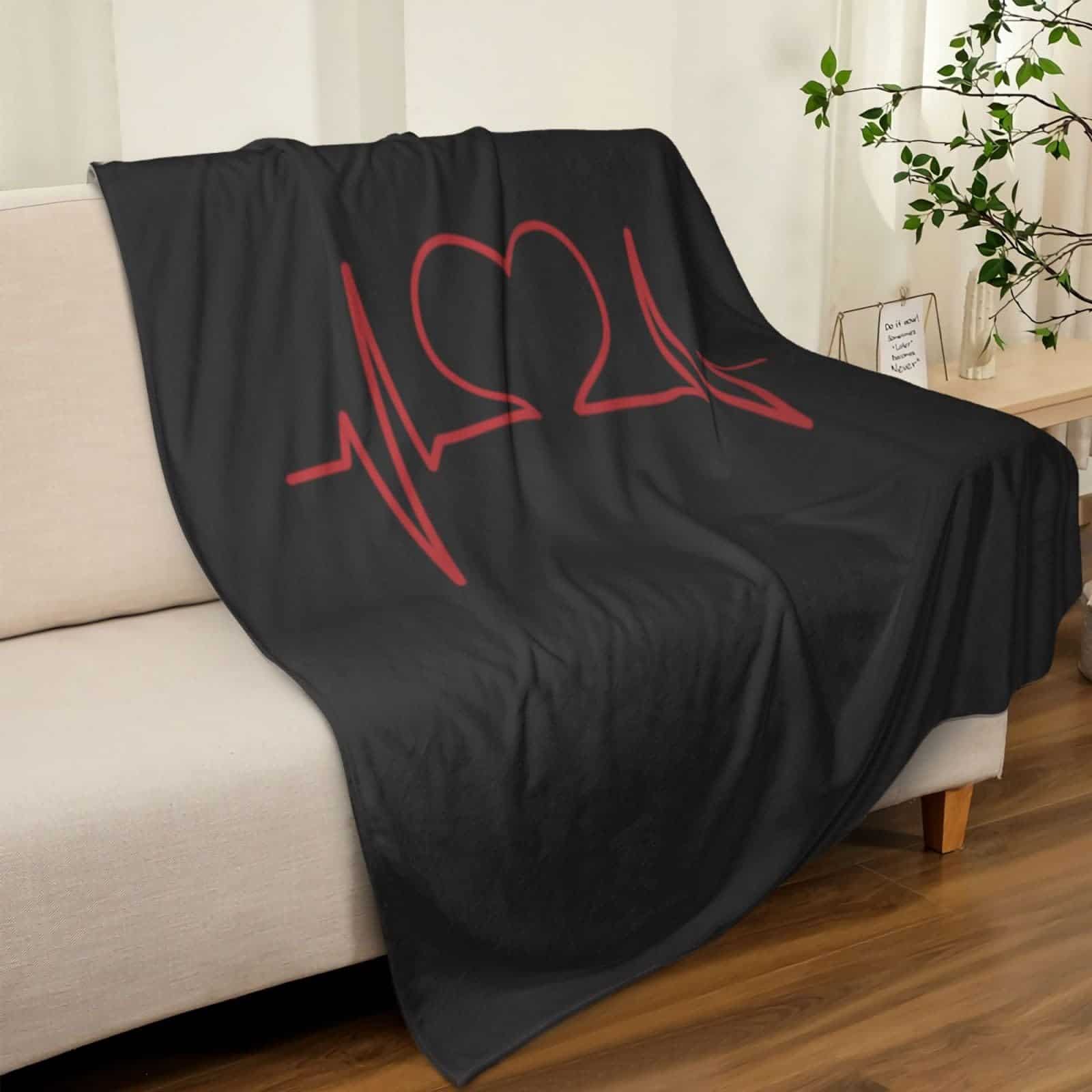 Manta de Franela Enfermera y Corazón EKG para Sofá Silla - Imagen 8