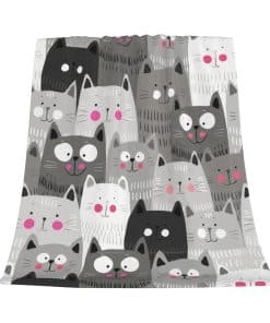 Manta de Lana Estampada de Gato para Sofá Silla Cama